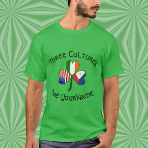 Personalised Philippines Ireland USA Shamrock Men T-Shirt