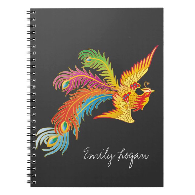 Personalised Phoenix Design Spiral Notebook (Front)
