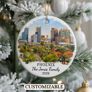 Personalised Phoenix Ornament, Custom Arizona Ceramic Tree Decoration