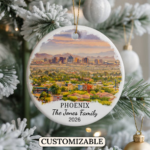 Personalised Phoenix Ornament, Custom Arizona Ceramic Tree Decoration