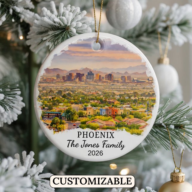 Personalised Phoenix Ornament, Custom Arizona Ceramic Tree Decoration (Creator Uploaded)