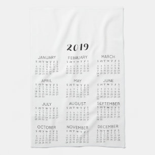 Personalised Photo 2019 Calendar DIY Tea Towel