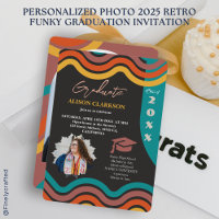 Personalised Photo 2025 Retro Funky Graduation