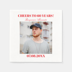 Personalised Photo 30th 40th 50th 60th 70 Birthday Napkin