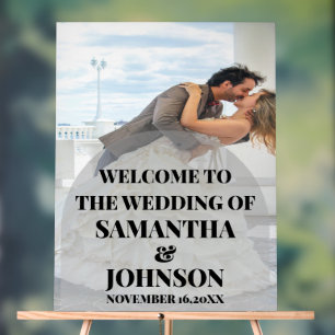 Personalised Photo Acrylic Wedding Welcome Sign