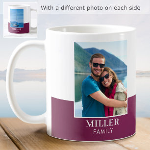 Personalised Photo Add Your Own Name Plum Coffee Mug