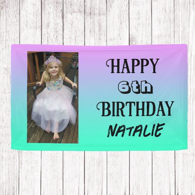Personalised Photo and Age Happy Birthday Banner (Creator Uploaded)