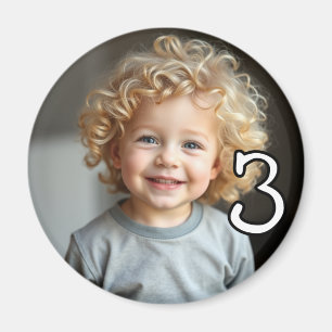 Personalised Photo and Age Refrigerator  Magnet