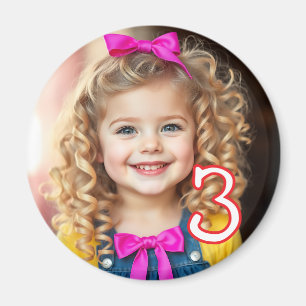 Personalised Photo and Age Refrigerator  Magnet
