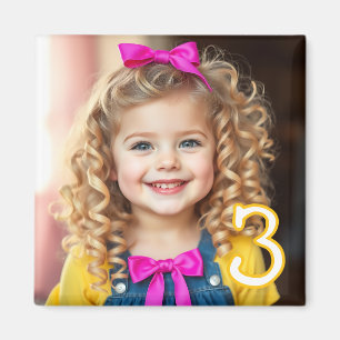 Personalised Photo and Age Refrigerator  Magnet