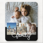Personalised Photo and Family Text With Hearts Mouse Pad<br><div class="desc">Make a Personalised four Photo collage keepsake mousepad from Ricaso - add your own photos to this great FAMILY typography design with heart detail mouse pad - photo keepsake gifts are wonderful for yourself or to give to family and friends</div>