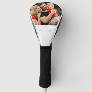 Personalised Photo And Gold Name Golf Clubs Head Cover