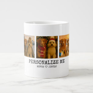 Personalised Photo and Love Heart Best Dog Parent Large Coffee Mug
