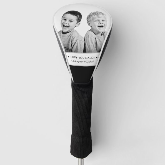 Personalised Photo And Message Golf Head Cover (Front)