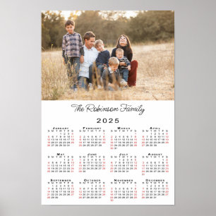 Personalised Photo and Name 2025 Calendar Poster