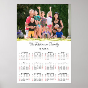 Personalised Photo and Name 2026 Calendar Poster