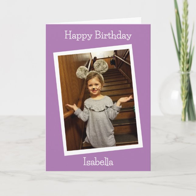 Personalised Photo and name Child's Birthday Card (Front)