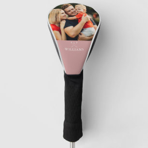 Personalised Photo And Name Dusty Rose Pink Golf Head Cover