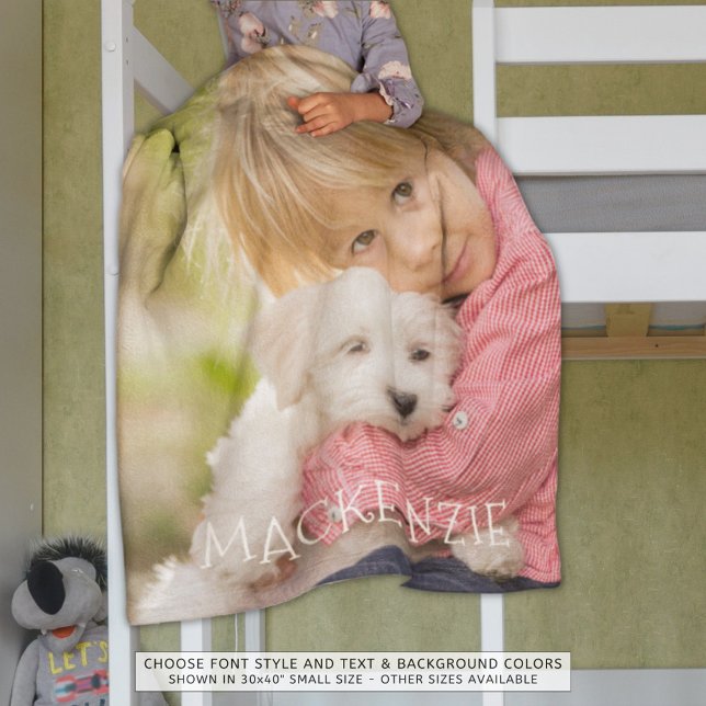 Personalised Photo and Name Fleece Blanket (Creator Uploaded)