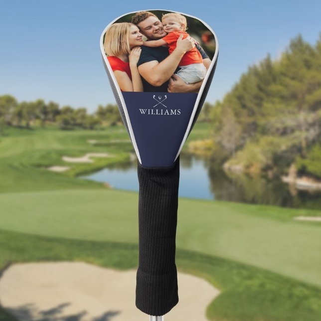 Personalised Photo And Name Golf Clubs Navy Blue Golf Head Cover (Personalized Photo And Name Golf Clubs Navy Blue Golf Head Cover)
