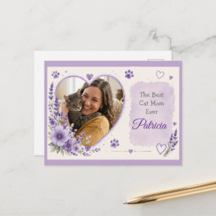 Personalised Photo And Name Lavender Pet Lover  Postcard