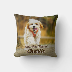 Personalised photo and name my best friend pet cushion