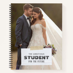 personalised photo and name notebook