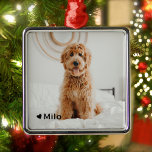 Personalised Photo and Name Pet Metal Tree Decoration<br><div class="desc">Keep your furry friend close to you at all times this holiday with this one-of-a-kind ornament. This Christmas photo frame ornament features your favourite photo of your beloved pet, along with their name and a little heart in the corner. It's the perfect way to show off your love for your...</div>
