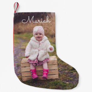 Personalised Photo and Name Small Christmas Stocking