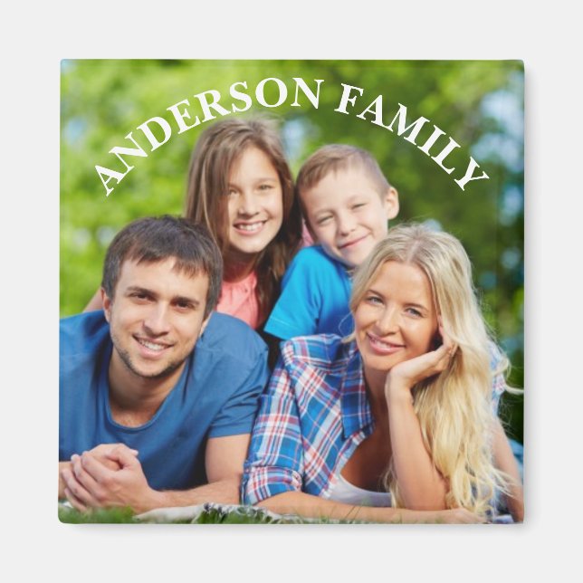 Personalised Photo and Name Square Magnet (Front)