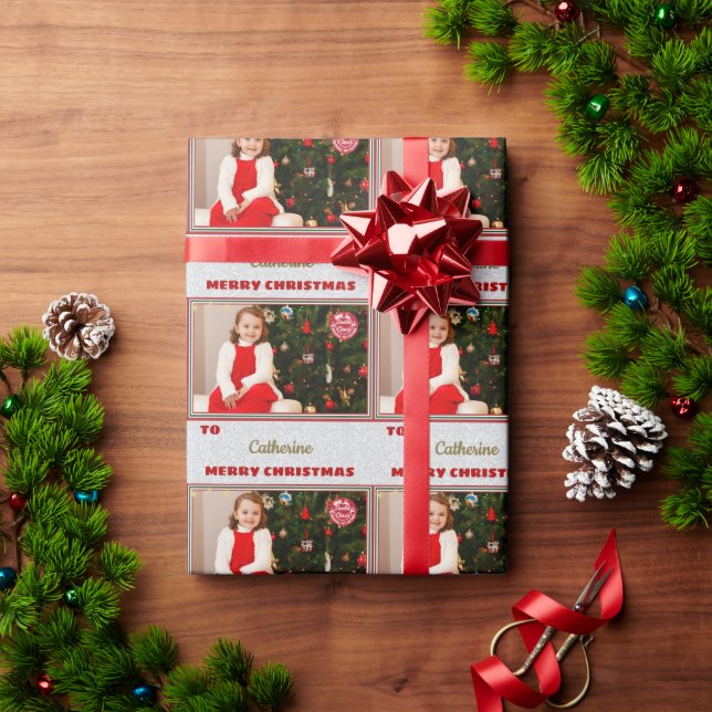 Personalised Photo and Name Wrapping Paper (Holiday Gift)