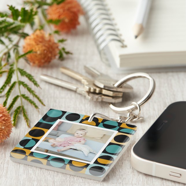 Personalised Photo and Pattern Key Ring (Front Right)