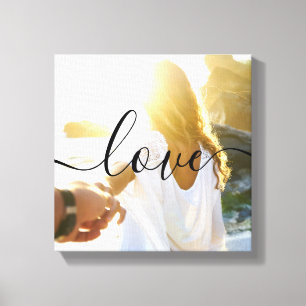 Personalised Photo and Script Text Canvas Print