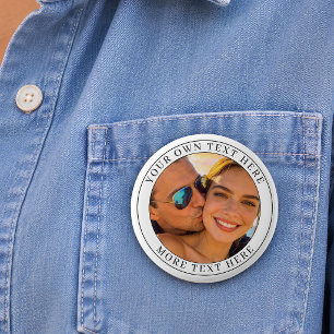 Personalised Photo and Text 10 Cm Round Badge