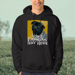 Personalised Photo and Text black Hoodie