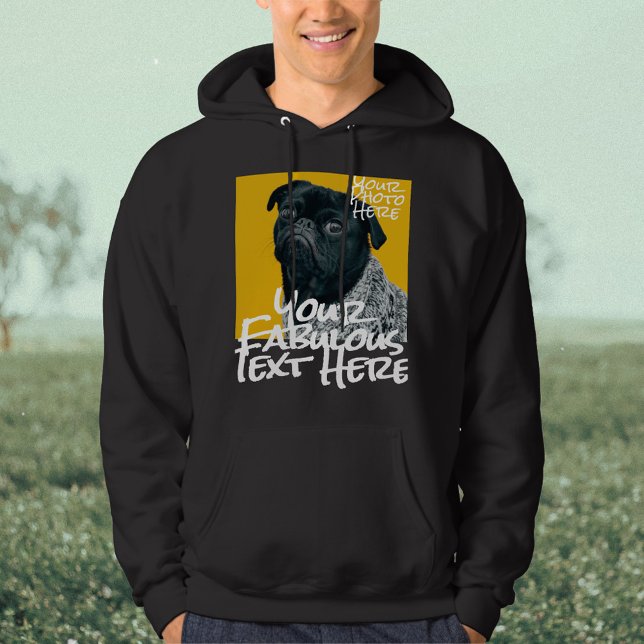 Personalised Photo and Text black Hoodie (Creator Uploaded)