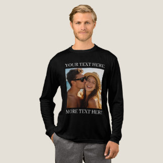 Personalised Photo and Text Black Tri-Blend Shirt