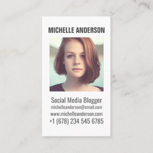 Personalised photo and text business card