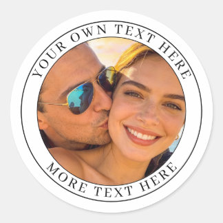 Personalised Photo and Text Classic Round Sticker