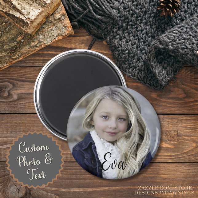 Personalised Photo and Text Custom Magnet (zazzle.com/store/
designsbydawnings)