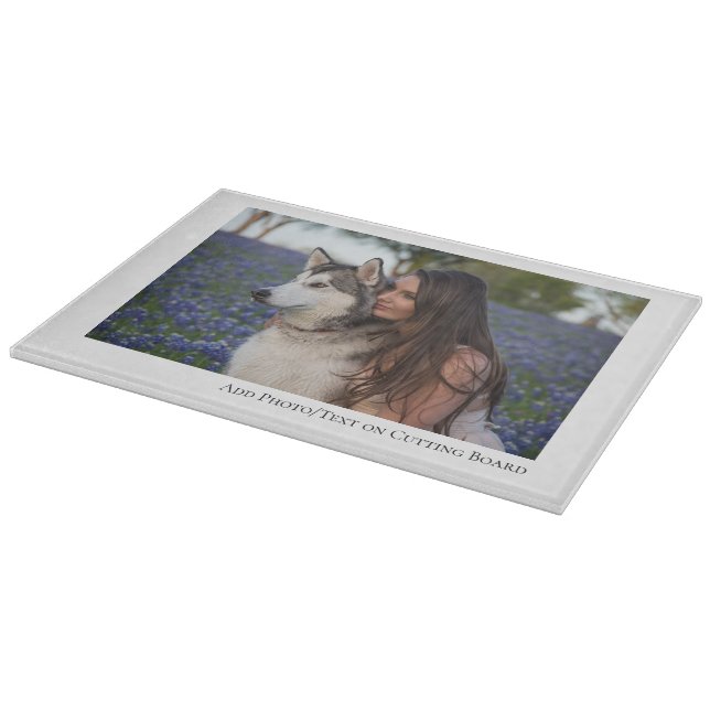 Personalised Photo and Text Cutting Board (Corner)