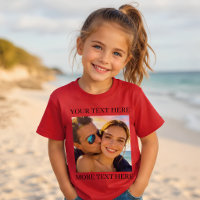 Personalised Photo and Text Deep Red