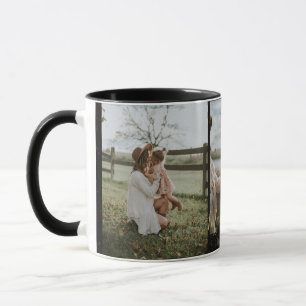 Personalised Photo and Text Elegant Black Mug