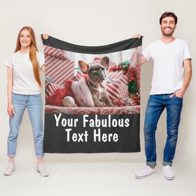 Personalised Photo and Text Fleece Blanket (In Situ)
