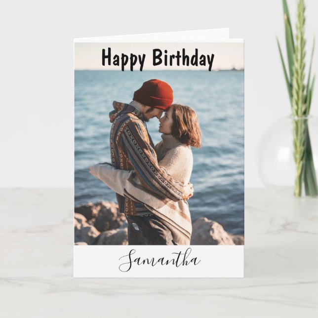 Personalised Photo and Text Happy Birthday Card (Front)