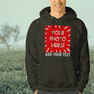 Personalised photo and text hoodie