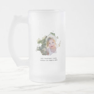 Personalised Photo and Text Ink Spot 16oz or 10oz Frosted Glass Beer Mug