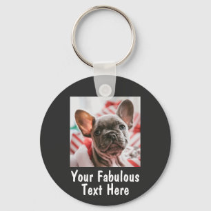 Personalised photo and text key ring