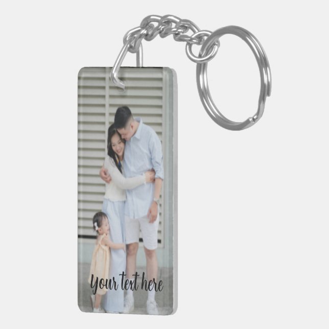 Personalised Photo and Text Keychain (Back Right)