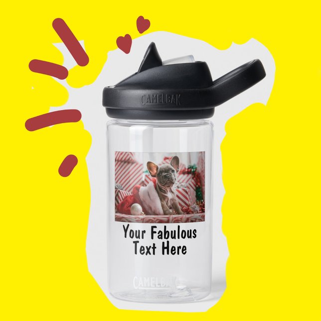 Personalised Photo and Text Kids Water Bottle (Creator Uploaded)